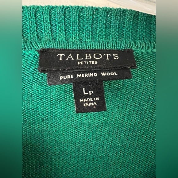 Talbots Merino Wool Cardigan Gold Buttons L petite - Picture 4 of 7